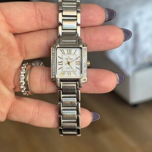 Lucien Piccard Silver Women's Bracelet Watch with diamonds